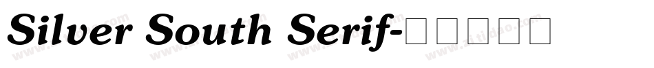 Silver South Serif字体转换